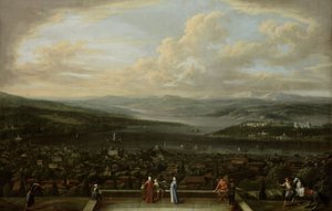 Isztambul kilátása a perai holland nagykövetségről, 1720-37 körül alkotó: Jean Baptiste Vanmour