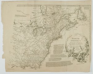 Észak-Amerika, vésette Richard William Seale, 1752 alkotó: Jean-Baptiste after dAnville