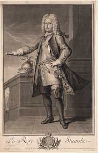 Stanislas Leszczynski (Leczinski), kegyúrnak nevezett - Stanislaw Leszczynski (1677-1766), lengyel király - Van Loo, Jean Baptiste (1684-1745) - 1705 - Rézmetszet - 53,5x33 - Magángyűjtemény