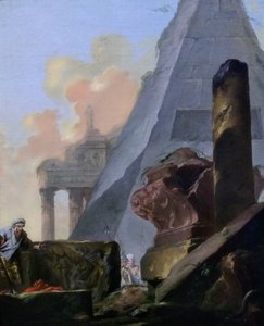 Német: Ruinen mit Pyramide
Francia: Ruines avec la pyramide de Sextius alkotó: Jean Barbault