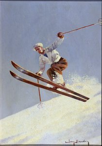 Egy síelő, 1930 körül (olaj, vászon) alkotó: Jean Beaudoin
