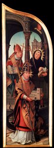 Angyali üdvözlet, Triptichon, oldaltábla, 1517. alkotó: Jean the Elder Bellegambe