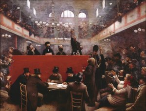 A Graffard Tárgyalóteremben Találkozó a Graffard Hallban, 1884 alkotó: Jean Beraud