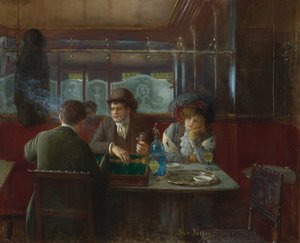 Backgammon a Cafe par Beraud-ban, Jean alkotó: Jean Beraud