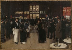 A Montmartre körút éjszaka, a Théâtre des Variétés előtt, 1885 körül (olaj, vászon) alkotó: Jean Beraud