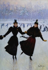 The Skaters; Korcsolyázók, alkotó: Jean Beraud