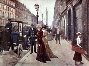 A párizsi rue de la Paix, kb. 1900 (festmény) alkotó: Jean Beraud