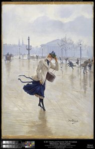 Szeles nap, Place de la Concorde, 1890 körül alkotó: Jean Beraud