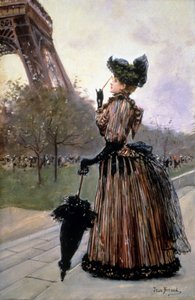 Nő az Eiffel-torony előtt alkotó: Jean Beraud