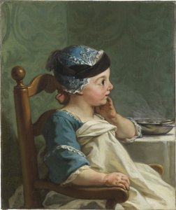Fiú etetőszékben – Fiú gyermekszékben, Restout, Jean-Bernard (1732-1797). olajfestmény