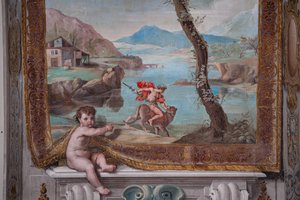 Bacchus megszelídíti a tigrist, akit az üldöző Juno küldött ellene.