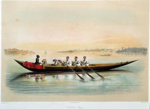 Az Oszmán Birodalom „” hajó Konstantinápolyban”” Jean Brindesi (1826-1888) akvarellje