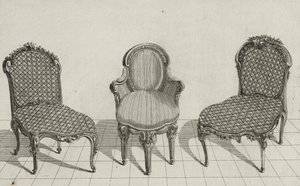 Cane Chair, Cabriolet Fotel, Cane Chair, megjelent az 1770-es évek közepén (metszet fektetett papírra) alkotó: Jean Charles (after) Delafosse