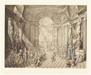 Rajz, Álarcosbál látképe, 1770-80