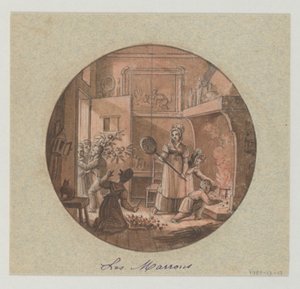 Tervezés festett porcelántányérhoz, Les Marrons (gesztenyék) a Service des Objets de Dessert (desszertszolgáltatás) számára alkotó: Jean Charles Develly