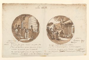 Tervek festett porcelántányérokhoz, Les Ananas (ananász) a Service des Objets de Dessert (desszert szolgáltatás) alkotó: Jean Charles Develly