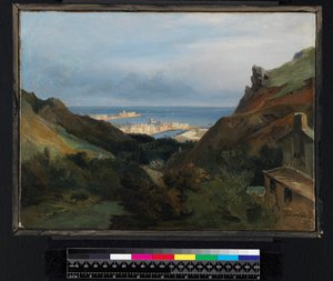 Olasz táj, kilátással a kikötőre, 1875 előtt