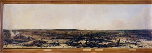 Oroszország hadjárata: "" Panoráma a moszkvai csatáról 1812. 09. 07-én"". A moszkvai csata (a borodinói csata is) I. Bonaparte Napóleon (1769-1821) franciái és a Mihail Golenicsev Kutuzov (Goleniscsev) vezette orosz császári hadsereg között