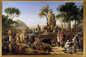 Egyiptom hadjárata (expedíciója) (1798-1801): „” Állítsák meg a francia hadsereget Syene-ben Felső-Egyiptomban, 1799. 02. 02.”” A katonák pihennek. Jean Charles Tardieu dit Tardieu Cochin (1765-1830) festménye. 1812. Dim. 1,12x1,64 m.
