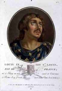 IX. Lajos francia királynak (1215-70) nevezett portréja, Ride metszete alkotó: Jean Claude (after) Naigeon