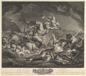 Neptunusz és Amymone, 18. század. alkotó: Jean Claude Danzel
