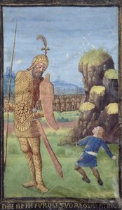 Dávid és Góliát, az Órák könyvéből, 1470 körül