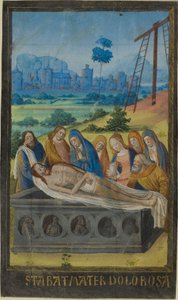 A síremlék (Stabat Mater Prayer), az órák könyvéből alkotó: Jean Colombe
