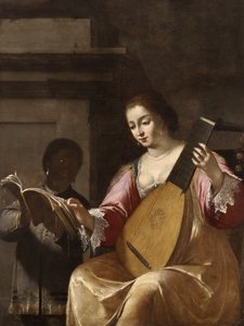 Lanton játszó nő, 1638
