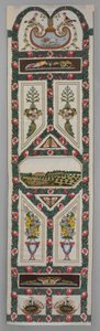 Verdures du Vatican, 1799 körül (szőtt selyem és fém cérna hímzéssel)   Dátum: kb. 1799 Közepes: Szőtt selyem és fémszál, felvitt selyem és zsenília hímzéssel alkotó: Jean-Desmosthene Dugourc
