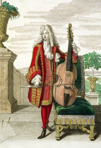 Csellón játszó úriember, megjelent 1688-90 körül