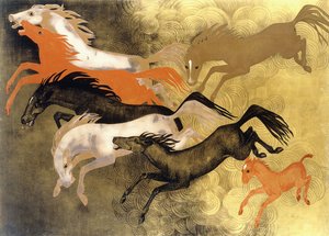 Prancing Horses, 1950 körül (lakkozott fa)