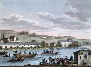 A Nantes-i vízbefulladások a „Francia forradalom történelmi festményei” sorozat után, Reinier Vinkeles (1741-1816) és Daniel Vrydag (1765-1822) metszetei a 18. század végén