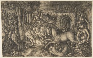 Egy Unikornis által üldözött király, az Unicorn sorozatból, kb. 1555. alkotó: Jean Duvet