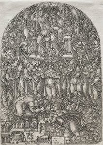 Az Apokalipszis: Számtalan sokaság, amely a trón előtt áll, 1555. alkotó: Jean Duvet