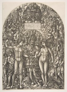 Ádám és Éva házassága, Az Apokalipszisből, kb. 1540-55. alkotó: Jean Duvet