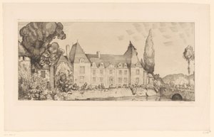 Kilátás egy kastélyra a vízen Vue du Château de Villaines