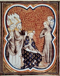 Le corre du roi VI. Lajos dit le Gros (1081-1137) Miniatűr a „Les grandes chronicles de France”-ból, Jean Fouquet (1420-1481) 15. századi Párizs, B.N. alkotó: Jean Fouquet