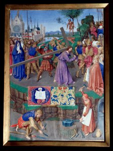 Portage de croix Miniatűr Jean Fouquet (1420-1477/1481) „Etienne Chevalier óráinak könyvéből” alkotó: Jean Fouquet