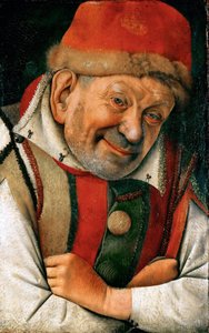 Reneszánsz: Pietro Gonella (Gonnella) udvari portréja (meghalt 1441-ben), a ferrarai Este ház udvara - A ferrarai udvar Jester Gonella portréja, Fouquet, Jean (1420-1481), kb. 1445. Olaj, fa , 36,1x23,8. Művészettörténeti Múzeum, Bécs