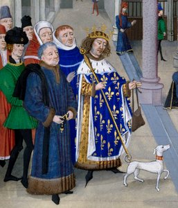 „” Szent Lajos király (IX. Lajos (1214-1270) tengerentúlra készülő) részlete”” Miniatűr Jean Fouquet (1420-1481) „Les Grandes Chronicles” című filmjéből, Párizs, Bibliotheque de l