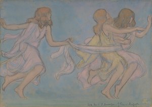 Gyermekek játszanak, 1915. alkotó: Jean Francis Auburtin