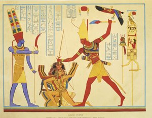J. F. Champollion freskóinak reprodukciója az Abu Simbel templomban