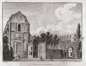 Blancs Coats-templom, Párizs. (metszet, 1780 körül) alkotó: Jean Francois Garneray
