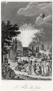 Tűzijáték a Jardin de Tivoliban, 1826 körül alkotó: Jean Francois Garneray