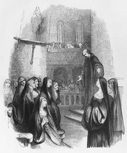 Abelard prédikál a Paraklétében, illusztráció a "Lettres d