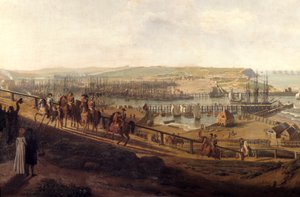 I. Napóleon császár 1804 júliusában meglátogatta a boulogne-i tábort. Jean Francois Hue (1751-1823) festménye 1804 V. 1,9x2,26 m