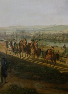 Napóleon Bonaparte (1769-1821) Látogatás a boulogne-i táborban 1804 júliusában, Napóleon és a flottilla részlete, 1806