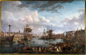 Bresti kikötő látképe a 18. században Jean-Francois Hue (1751-1823) festménye XVIII.