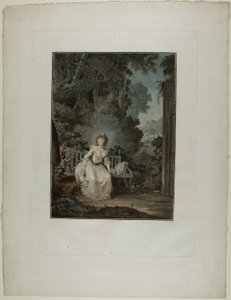 Madame Dugazon a „Nina, ou La folle par amour” operában (Nina, vagy A szerelemtől megőrjített nő) alkotó: Jean Francois Janinet
