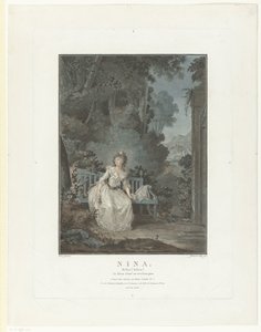 Madame Dugazon portréja Nina. Jaj! Jaj! A szeretett nem tér vissza (cím a tárgyon) alkotó: Jean Francois Janinet